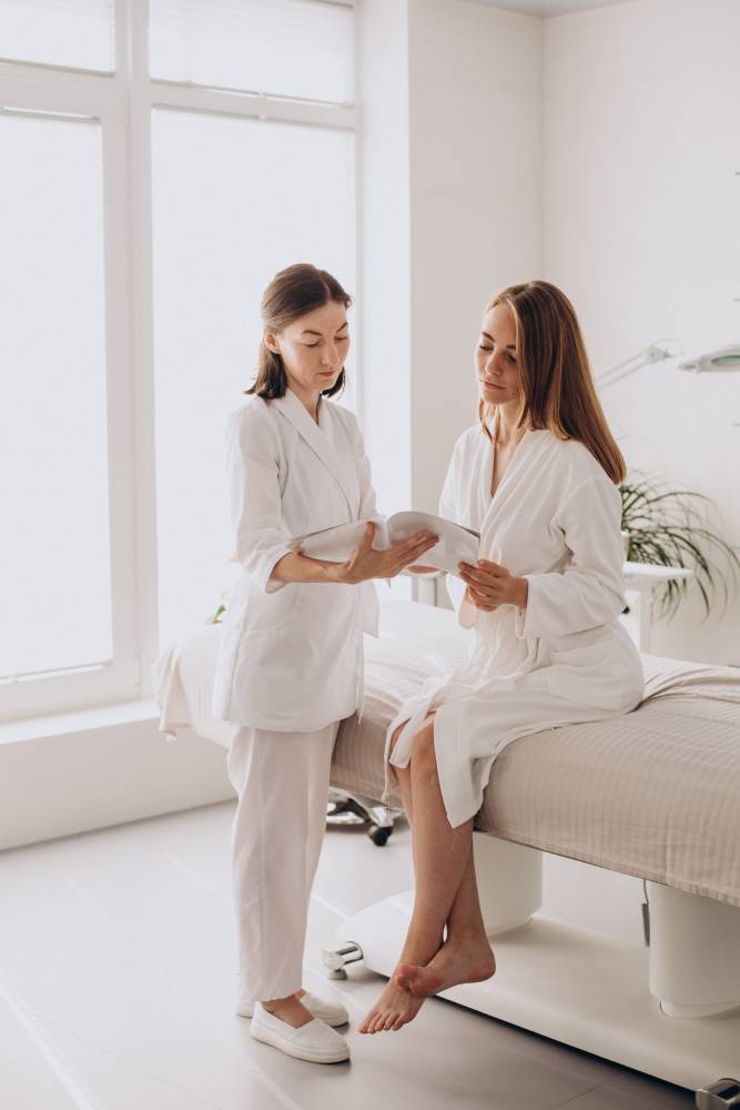 Woman having consultation in a beauty salon